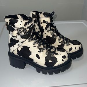 Jeffrey Campbell Cow Print Boots size 7